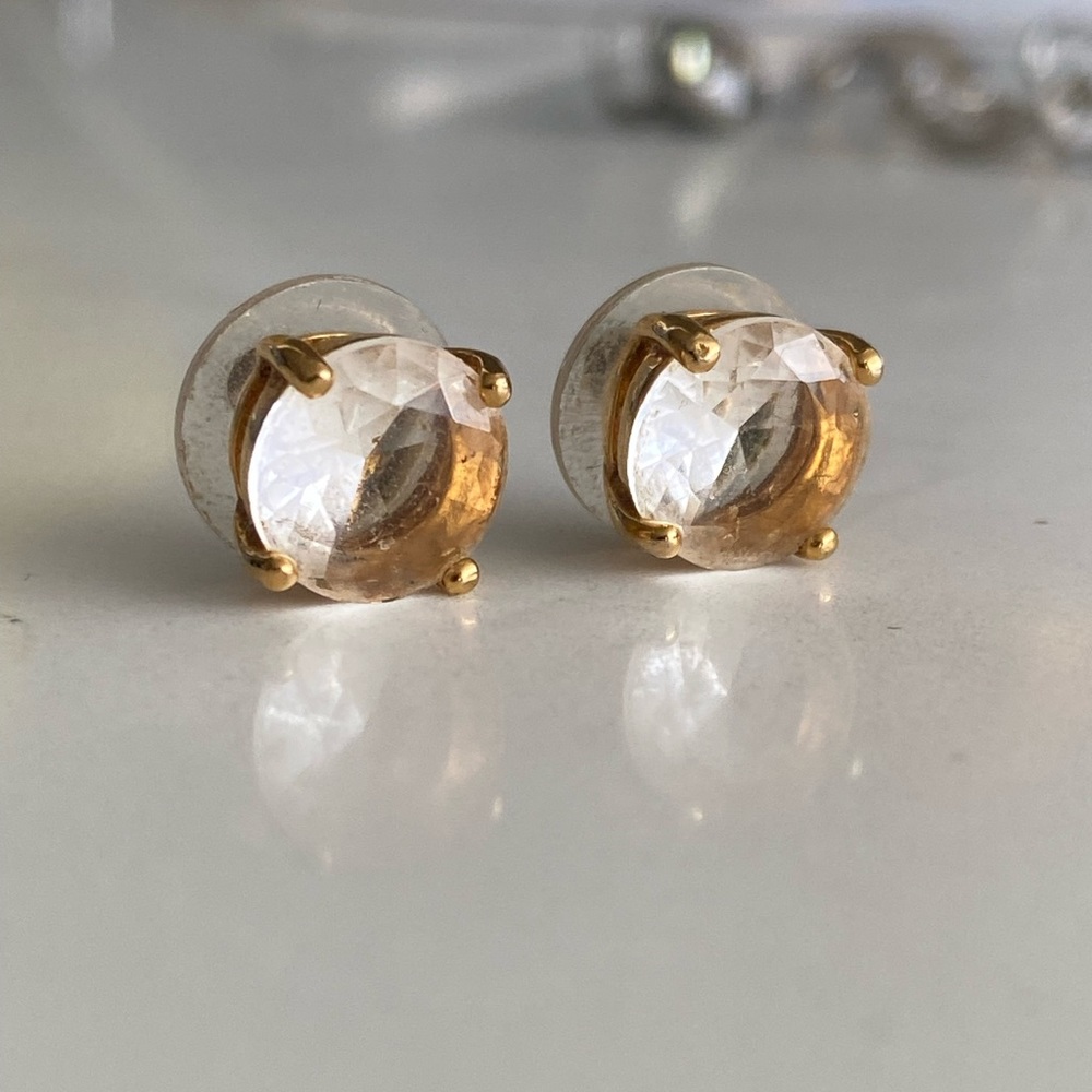 Kate Spade clear stone gumdrop studs